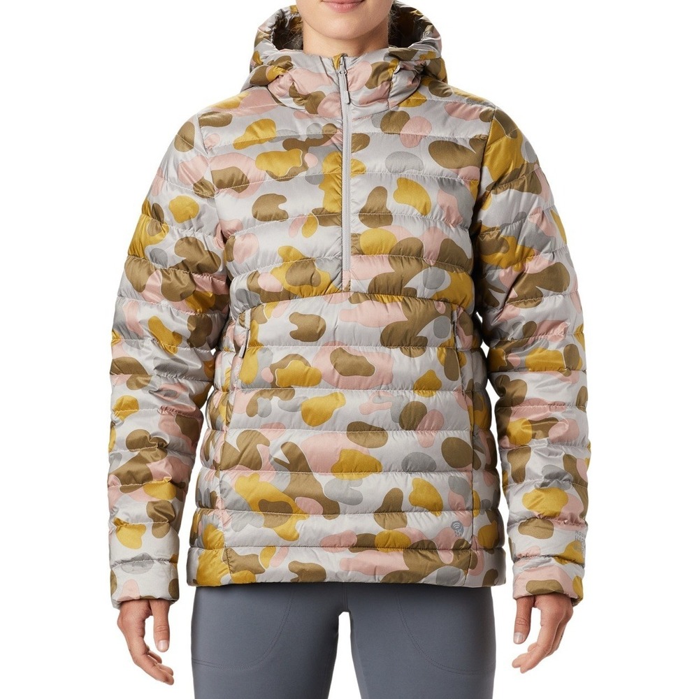 Mountain Hardwear Rhea Ridge Pullover 650 Down Jacket Camo Womens L Rare $225